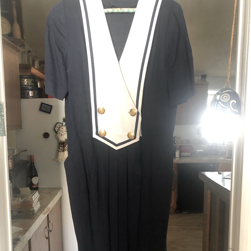 Vintage Classic True Navy Nautical Dress